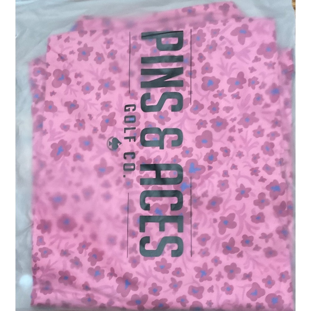 Pins & Aces Golf Co Womens Pink Floral Sleeveless Polo Golf Shirt Size XL NWT - Picture 3 of 4